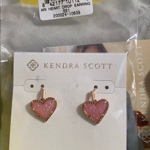 Kendra Scott Ari Pink Drusy Drop Earrings